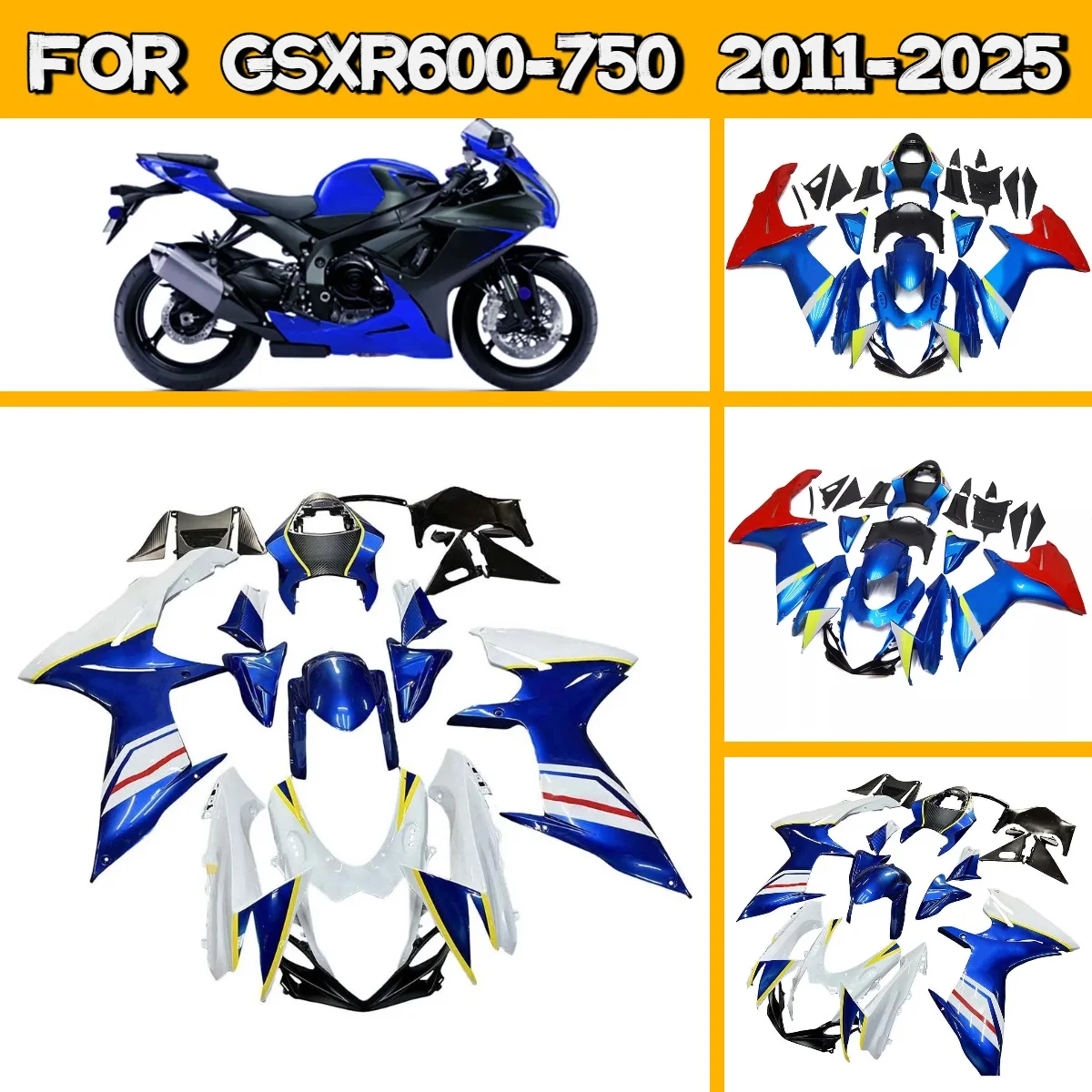 

Fairing Panel Kit for 2011-2025 Suzuki GSXR600 GSXR750 Custom Painted Fairings Set Fit 11-25 GSXR 600 750 Bodywork Parts
