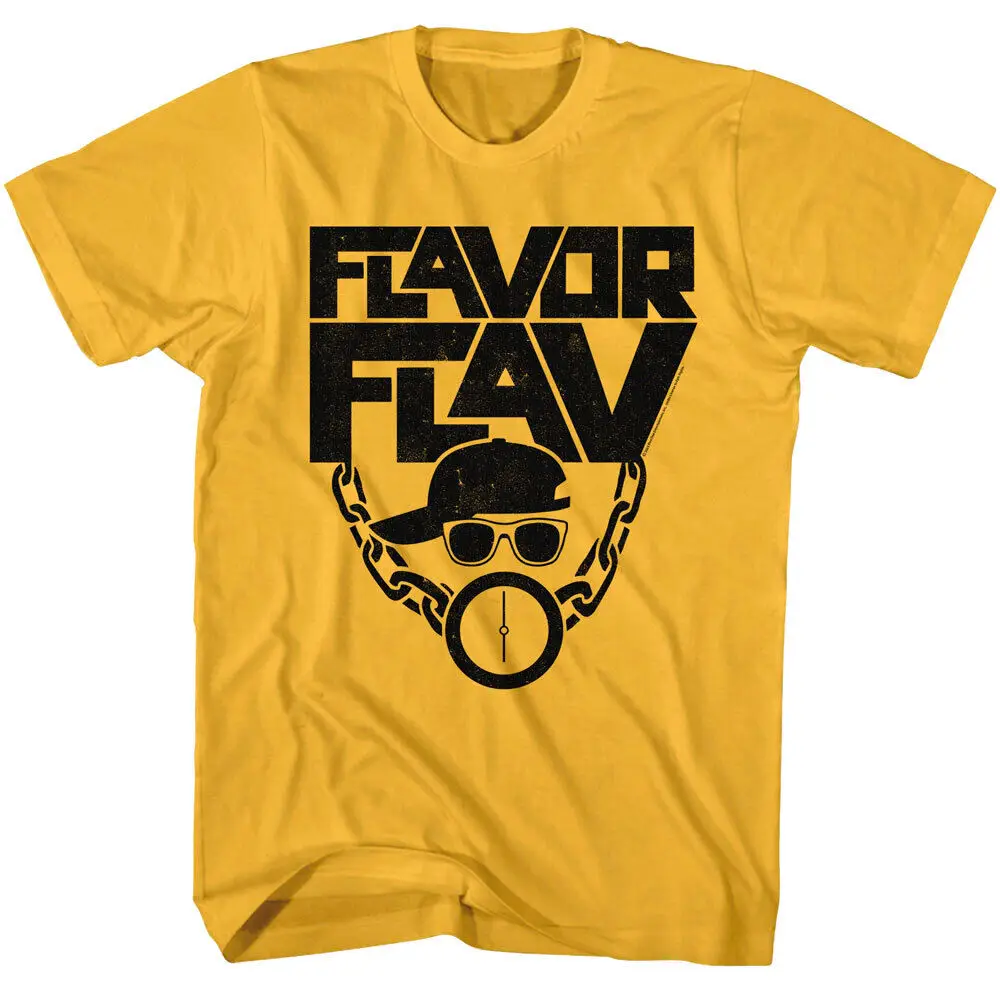 Flavor Flav Cap Chain Shades Men's T Shirt Logo Rap Hip Hop Legend Concert Tour