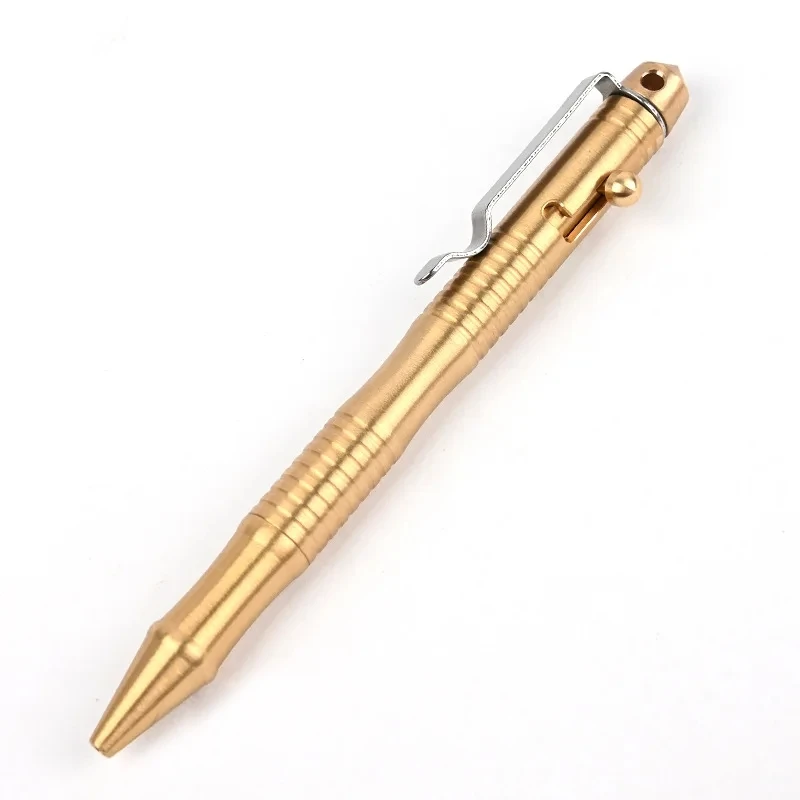 Tactical Pen Bolt High Quality Brass Self-Defense For Outdoor Camp EDC Tool Gift Box Switch Ball Point Writing Pen