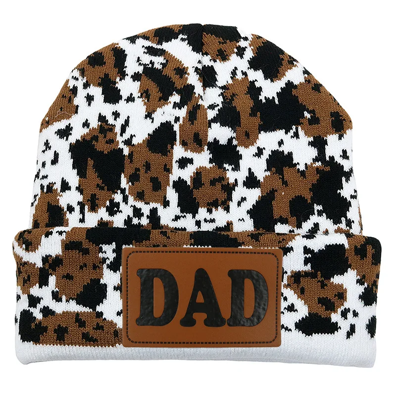 homem-mulher-dia-dos-namorados-pai-chapeu-de-malha-padrao-vaca-mae-chapeus-de-malha-moda-retro-etiqueta-de-couro-casal-bone-de-esqui