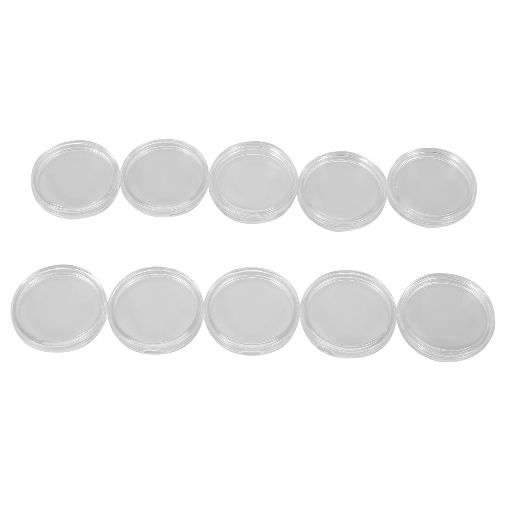 10 pcs Small round transparent plastic coin capsules box 33mm