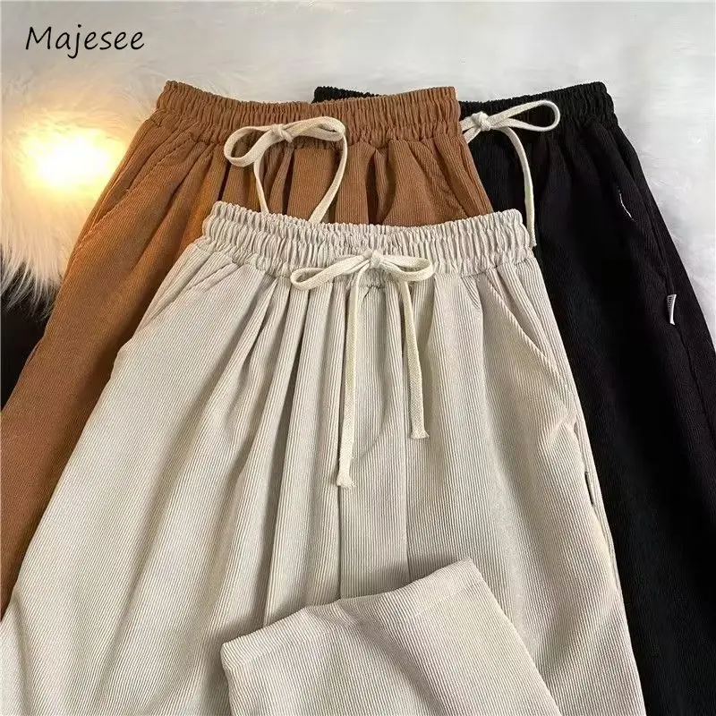 

Casual Pants Men Autumn Solid Color Simple Sporty High Street European Style Daily Teenagers Mopping Pantalones Prevalent Loose