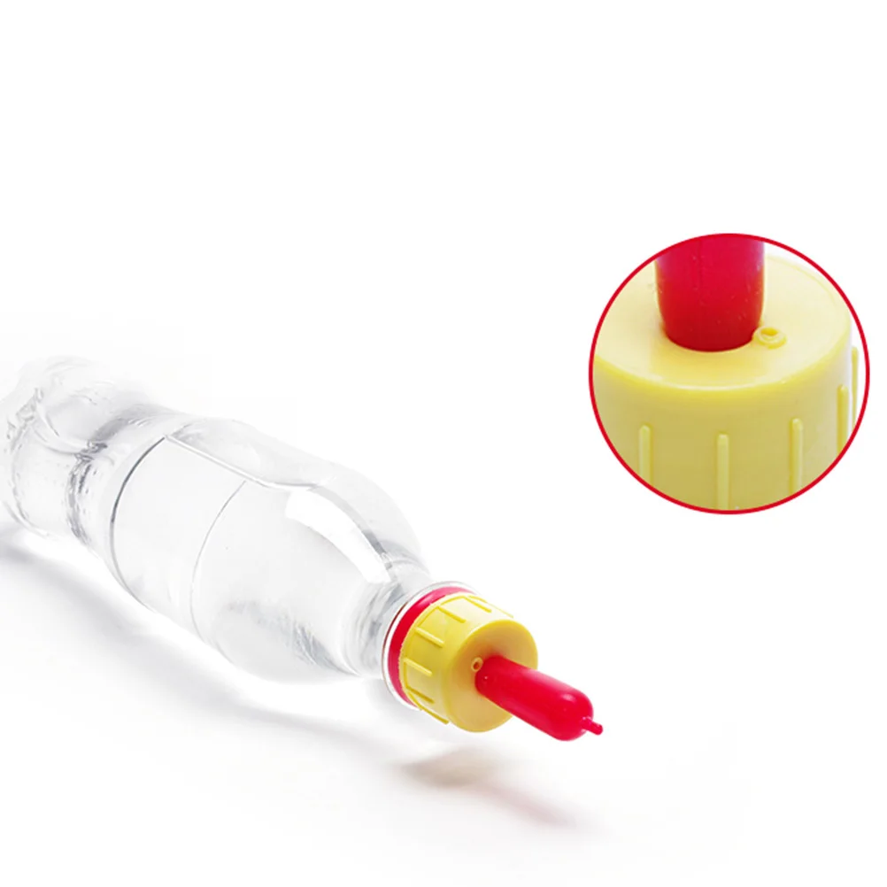 

10Pcs Sheep Milk Drink Bottles Teat Feed Orphaned Lamb Calf Screw Bottle Red Yellow Flutter Valves Air Flow