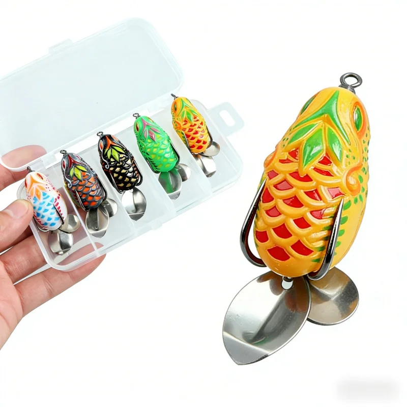 

Набор приманок для рыбалки в тайском стиле Thunder Frog, 3,5 см, 5,7 г, 5 цветов, для дальнего заброса, специальная искусственная приманка для черной рыбы