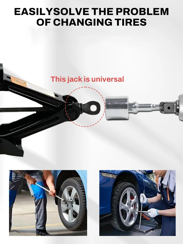 

Jack Socket Car Repair Jack Socket Vehicle Maintenance Lifting Tool Labour-Saving Gear for Road Trip Traveling Commuting