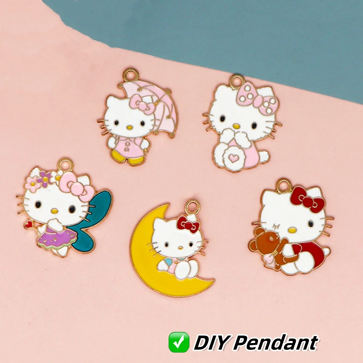 

hello kitty cartoon DIY accessories accessories bow bag accessories necklace pendant keychain charms kawaii charms Japanese