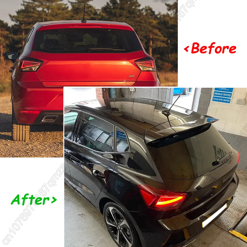 Tuning Body Kit For Seat Ibiza MK5 F6 Hatchback 2017-2023 Rear Roof Trunk Lid Car Spoiler Wings high quality ABS Accessories