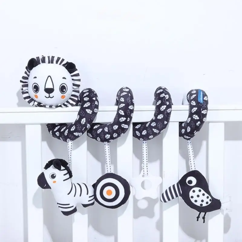 감각 시각 자극을위한 유아용 침대 벨 유아용 침대 모바일 장난감 부드러운 질감 파악 훈련 교수형 딸랑이 펜던트 A2UB