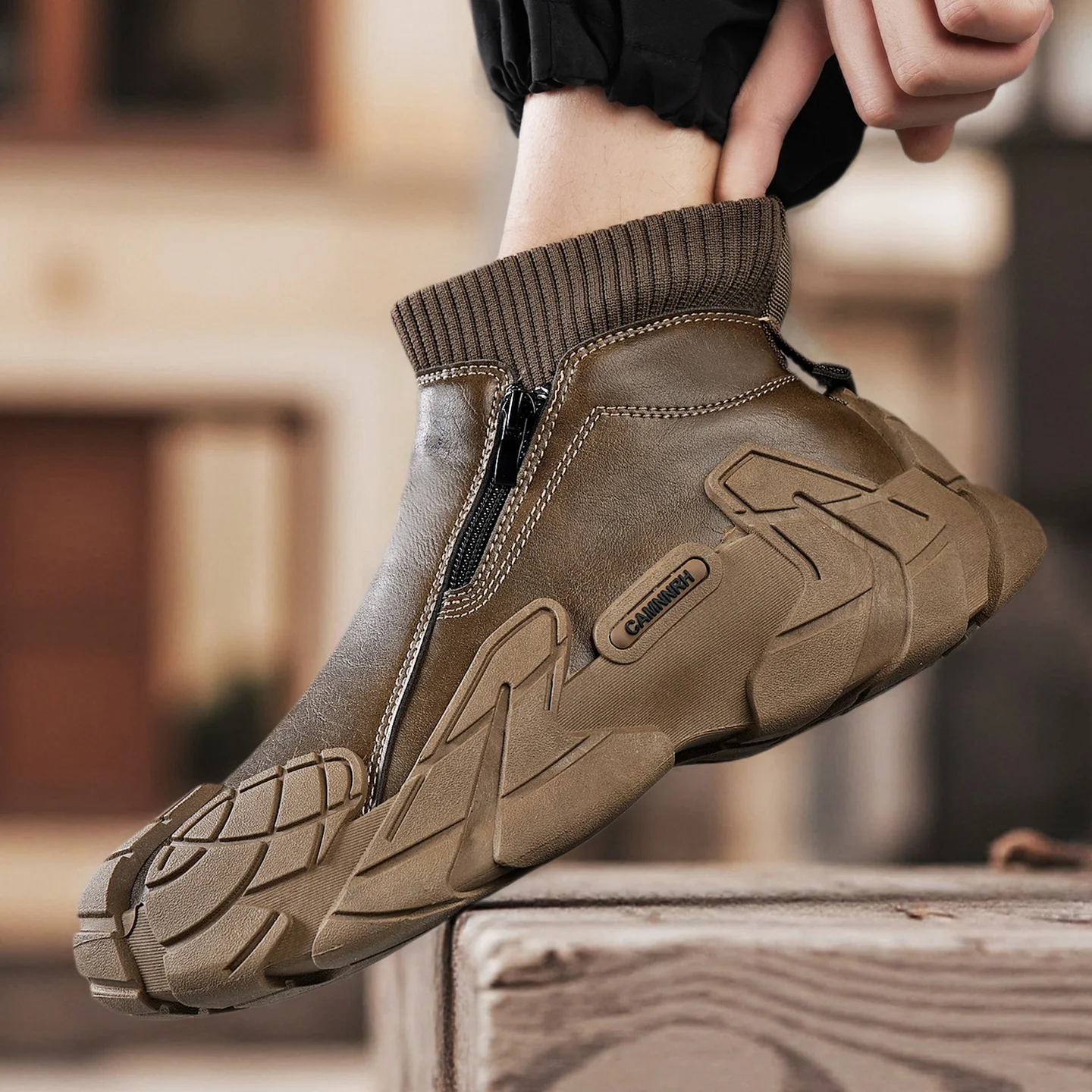 Men New Trend Shoe Brand PU Leather Upper Men's Side Zipper Shoes Genuine Shoes 2026 Mens Trainers High Quality Shoes Size 39-44
