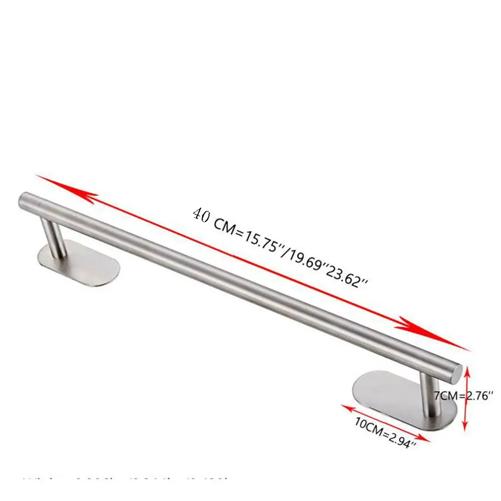 Вешалка для полотенец для ванной комнаты, хромированная нержавеющая сталь 304, настенный держатель для полотенец, самоклеящаяся планка для кухни, ванной комнаты