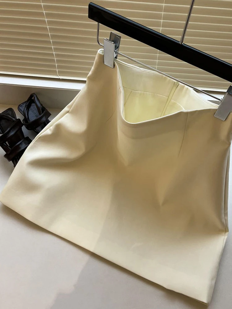 

Slimming A-Line Skirt for Women Easy to Wear Cotton Fabric High Waist Design Commute Friendly Non-Wrinkle Half Body Skirt