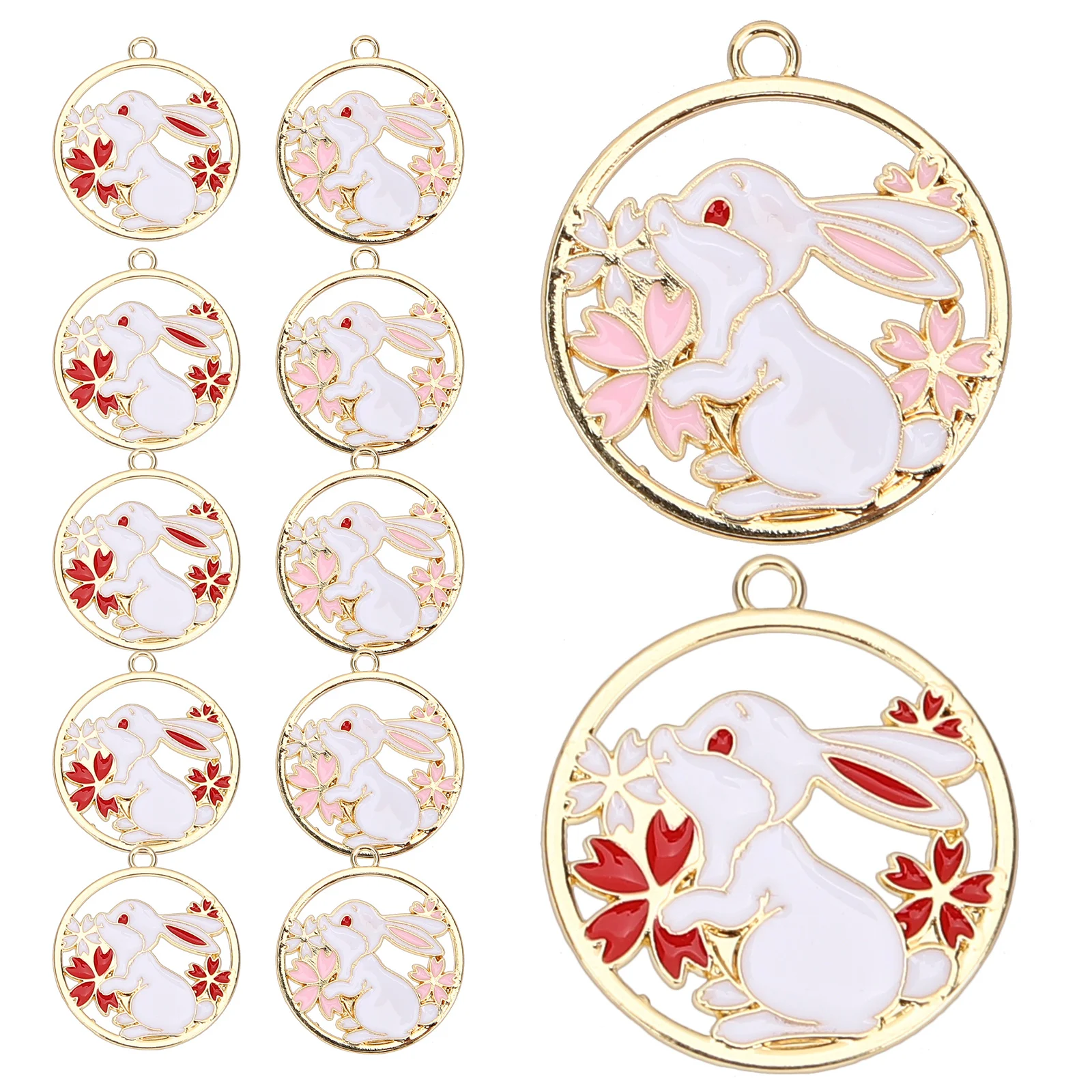 

20 шт., подвески в виде кролика, комплект для изготовления ювелирных изделий в честь года кролика, пасхальные подвески для браслетов, серег, набор для изготовления браслетов