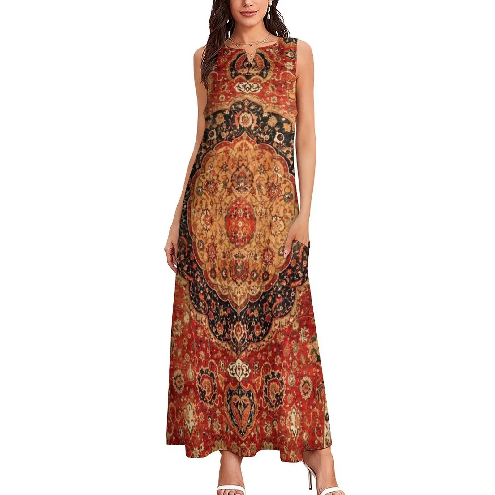 Seley Antique Persian Rug Print Long Dress summer dresses womens 2025 cocktail dresses Dress