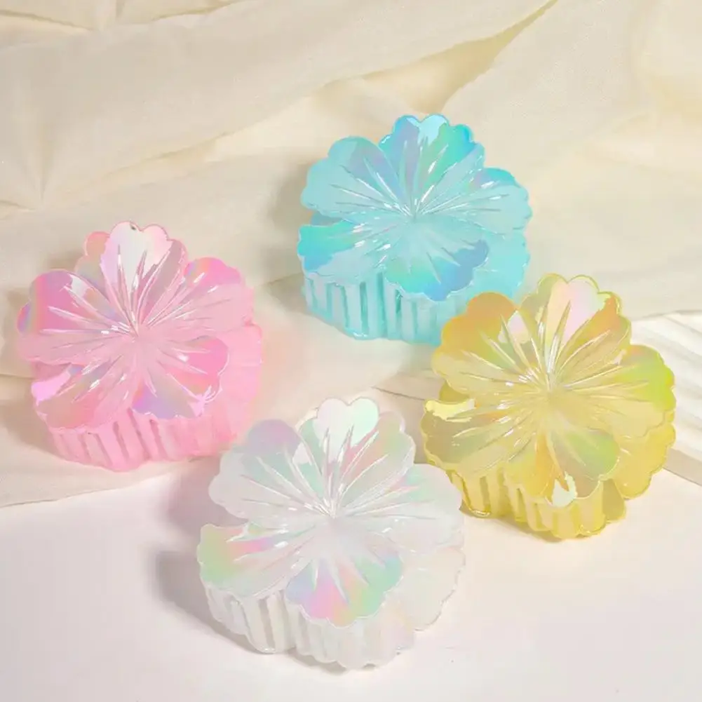 

Hair Claw for Women Textured Hair Claw Colorful Flower Design Hair Claw Clip for Women Non-slip Grip Accessory with Bright