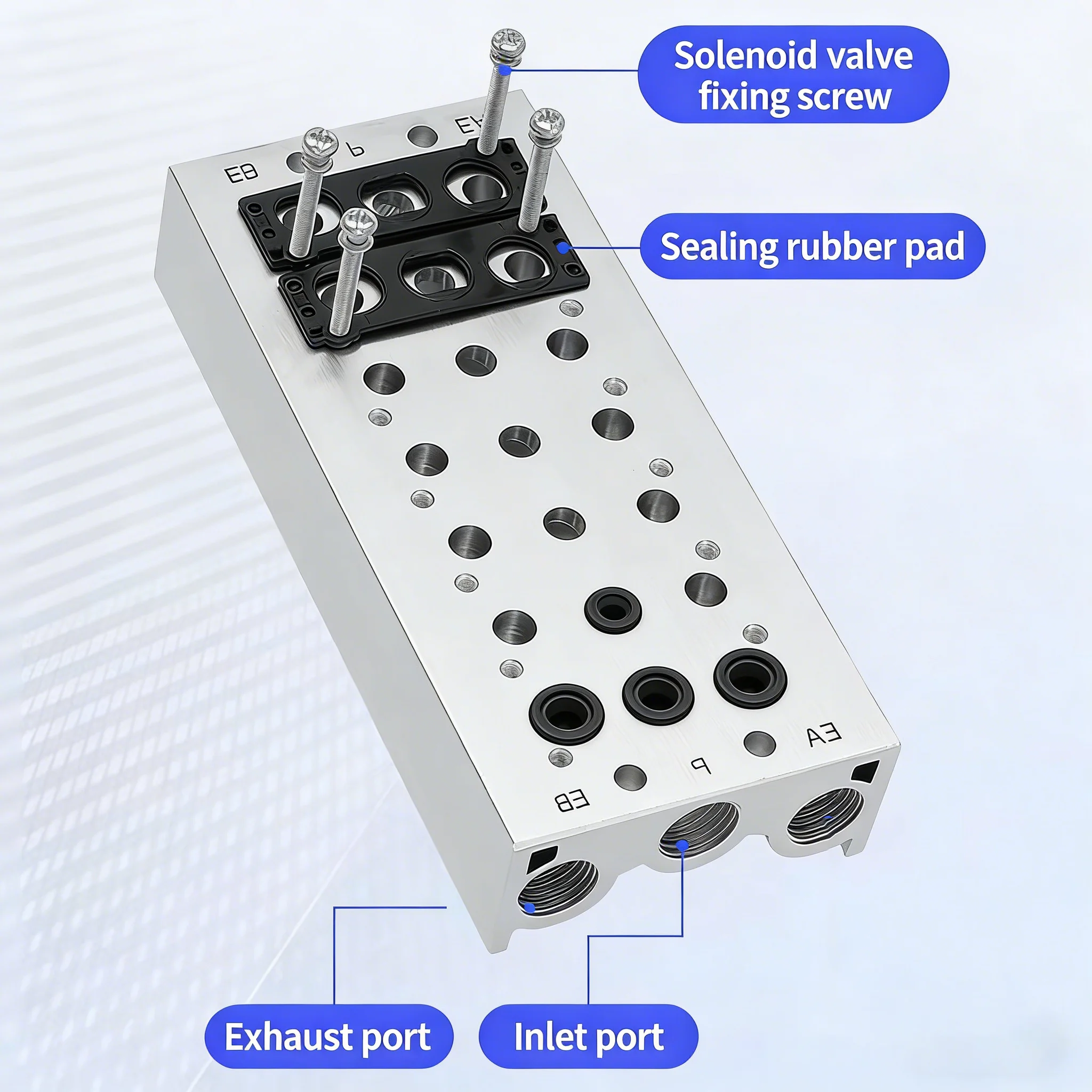 SY5120 Solenoid Valve Base SS5Y5-20-02/03/04/05/06/07/08 Manifold Valve Plate