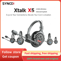 SYNCO Xtalk X1 X2 X5 2.4G Wireless Intercom System Communication Headset With Battery Noise Reduction Intercom Headset