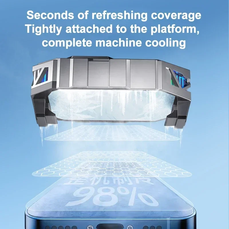 SL21-Fast ventilador de refrigeração para celular, radiador semicondutor, clip traseiro, display digital, dissipador de calor legal, apto para IOS, andróide