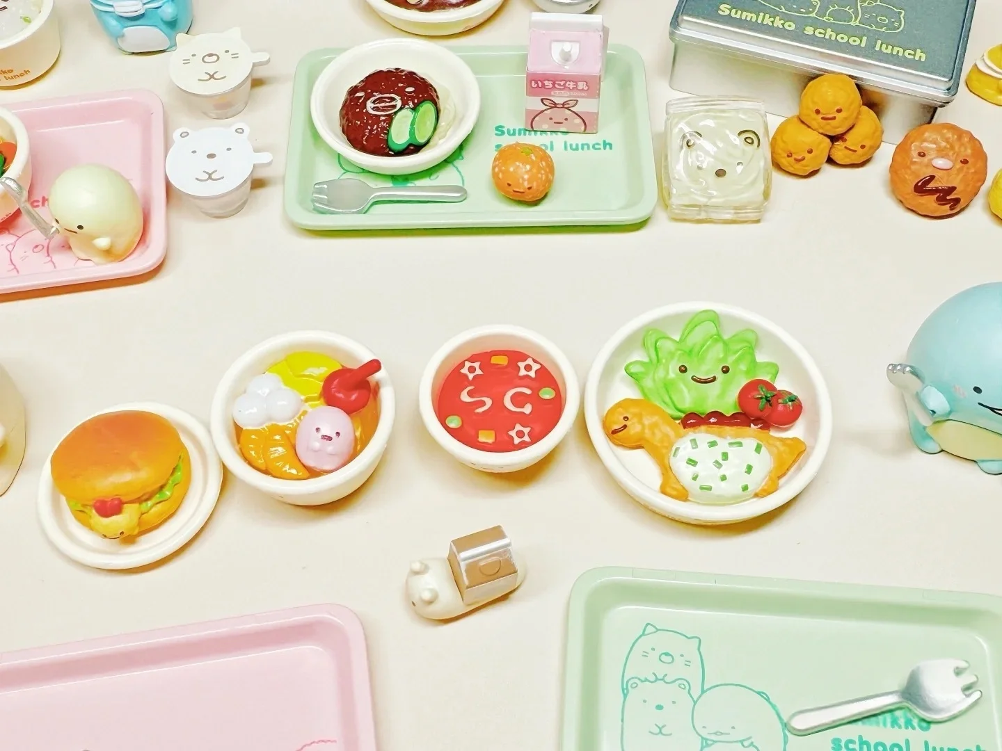 RE-MENT Hoekbiologie Blind Box School Lunch Blind Box Miniatuur Scène Desktop Decoratie Box Ei Voedsel Spelen