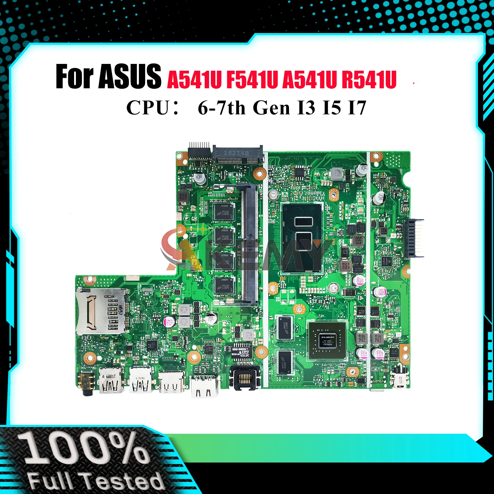 

X541UV Материнская плата для ноутбука ASUS VivoBook X541UJ X541UAK A541U X541UV X541UVK R541U A541U X541U F541U Материнская плата I3 I5 I7 CPU