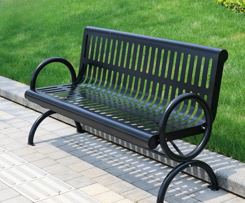 Outdoor bench wrought iron outdoor community chair double rest bench cast iron back leisure chair