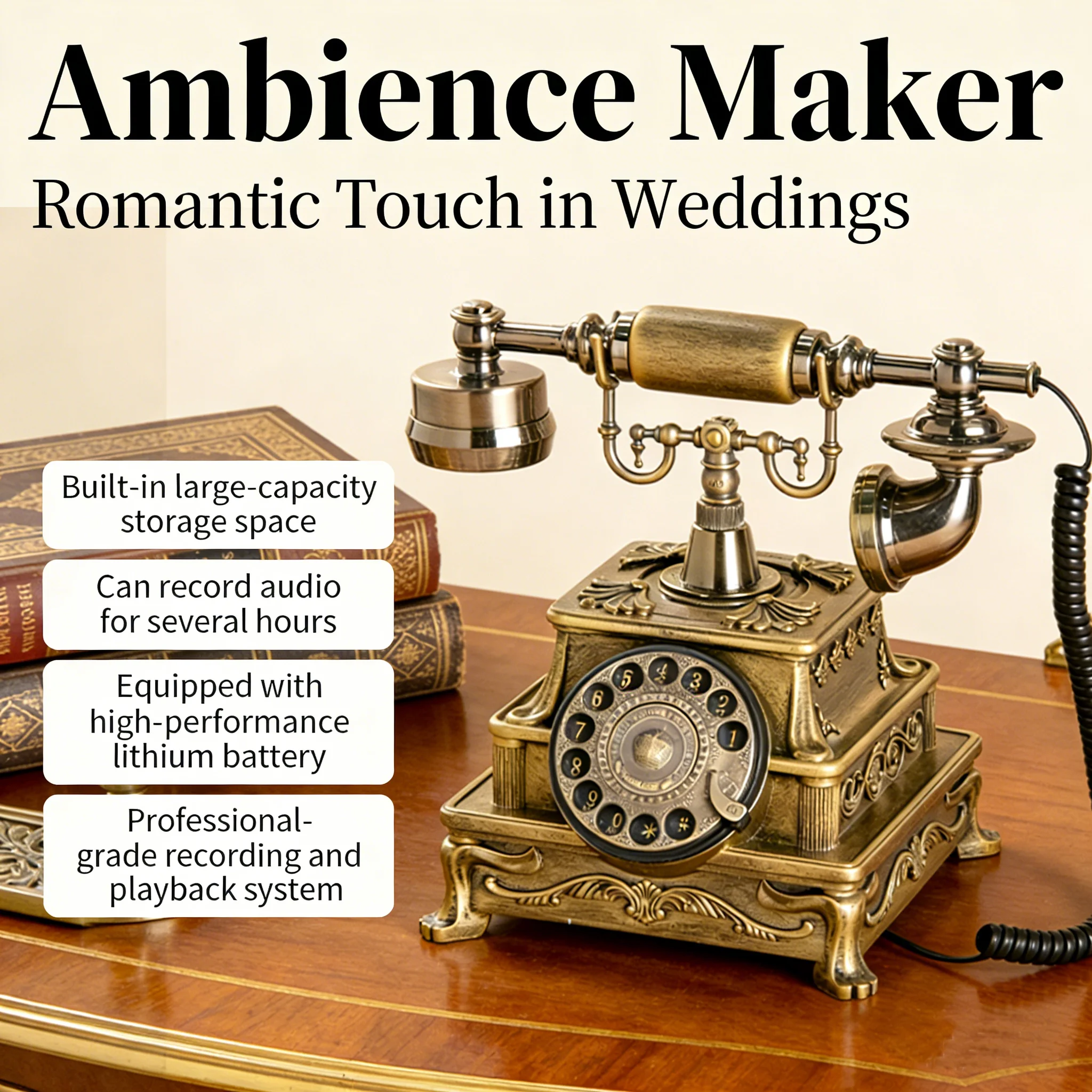Audio Guestbook, Wedding Phone, Retro Wedding Phone, Party and Graduation Season Message Book, Audio Guestbook, Recording Weddin