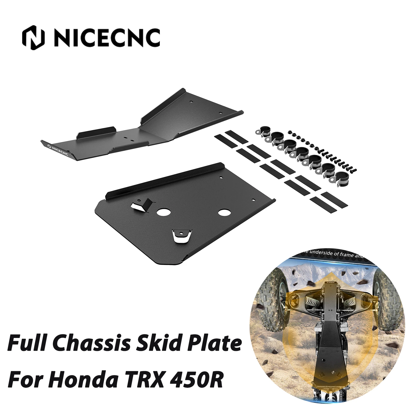 NICECNC For Honda TRX450R Frame Engine Skid Glide Plate For Honda TRX450ER TRX 450R 50360-HP1-600 Aluminum ATV Quad Accessories