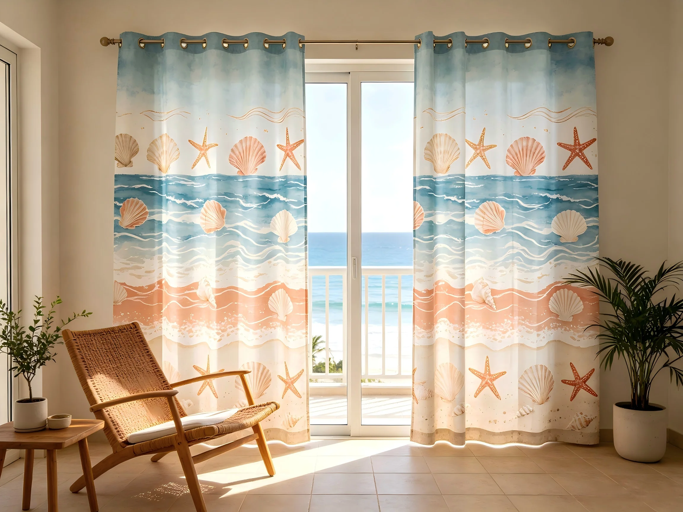 200146   Shell Wave Waterproof Coating Polyester Curtain