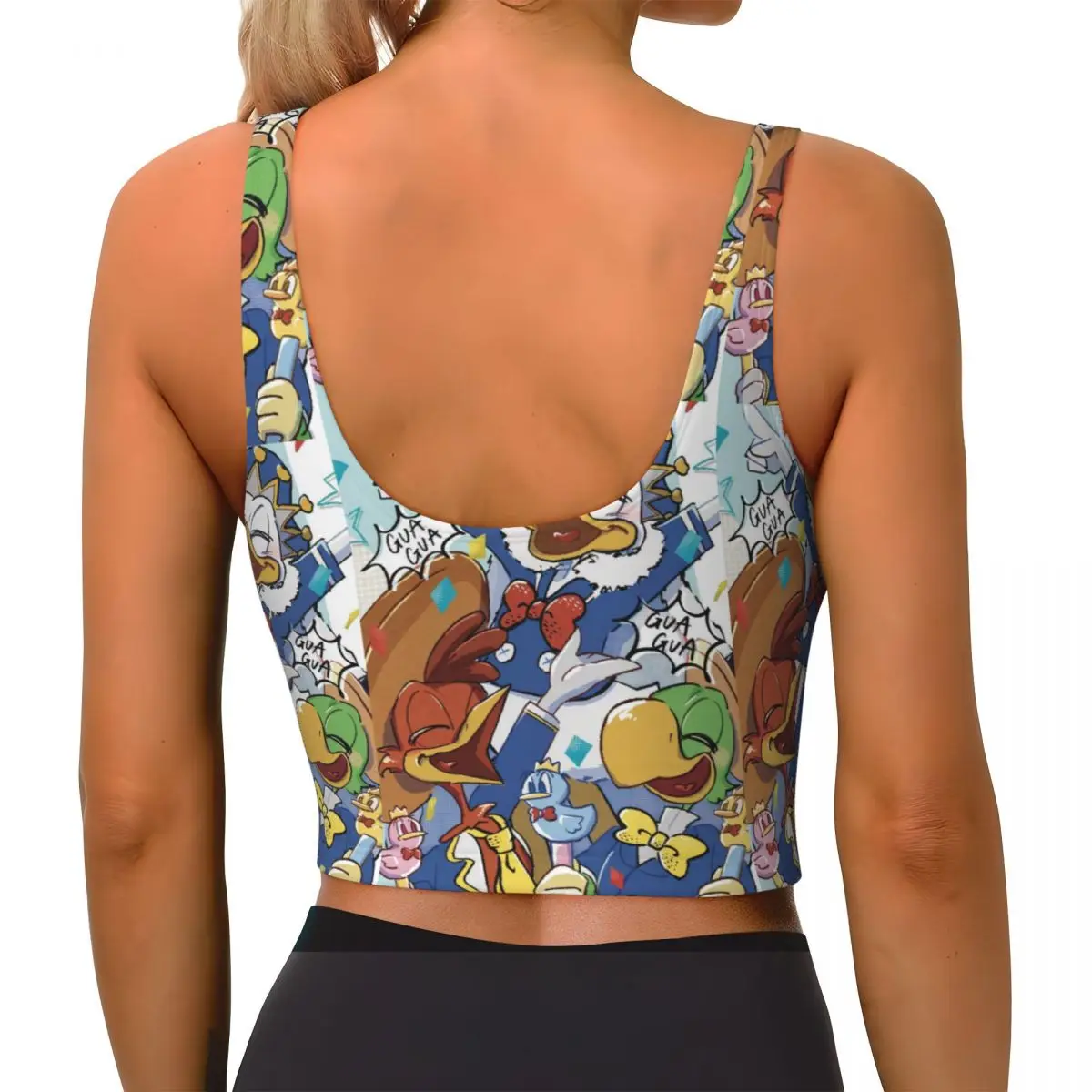 مخصص دونالد داك تجريب المحاصيل تانك القمم للنساء سلس اليوغا الجري حمالات الصدر الرياضية #3