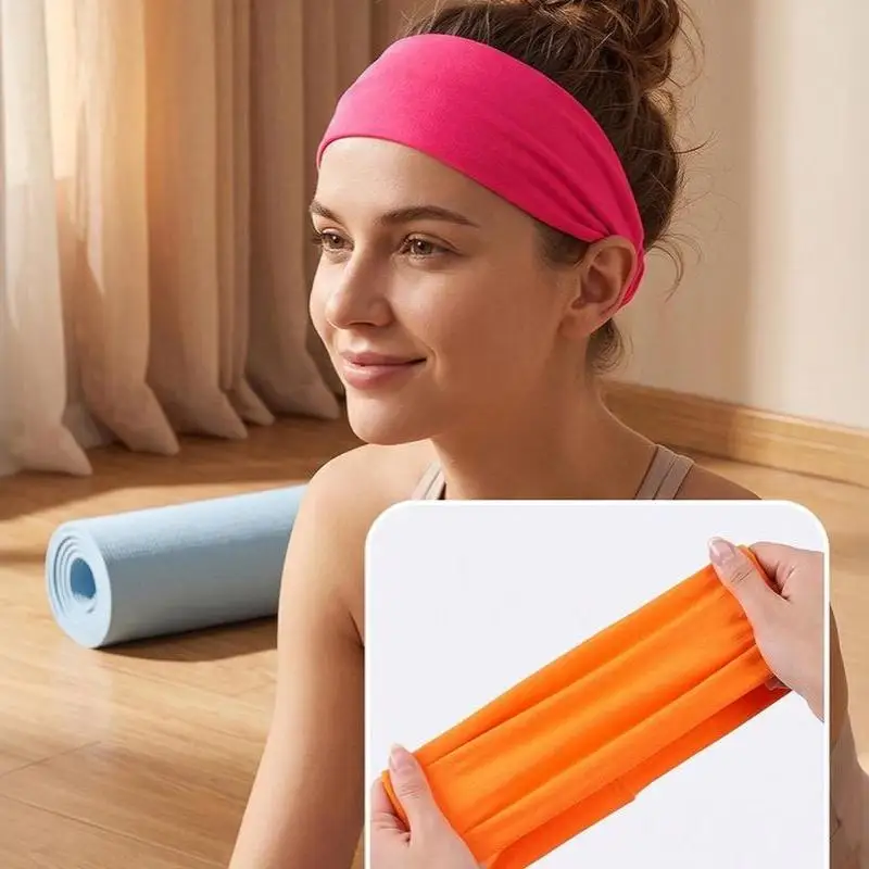 1 Stück Make-up Haarband für Frauen, Baumwoll-Stirnband, Turban, Einfarbig, Elastisches Haarband, Yoga-Haarband, 2-in-1-Bandana Haaraccessoire – Detail 6