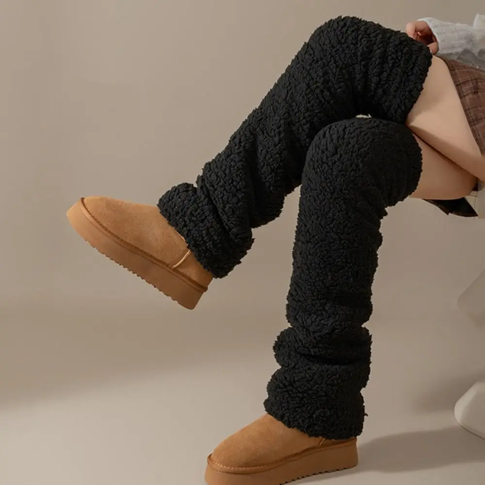 

Creative Thicken Warm Winter Foot Cover Simple Leg Warmers Coral Fleece Stockings Long Tube Sock Hosiery Foot Warmer Autumn