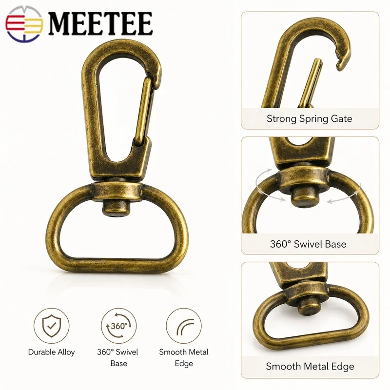 4/10/20/30Pcs 20mm Bronze Metal Swivel Lobster Clasp Backpack Strap Hook Rucksack Webbing Buckle Bag Fastener Sewing Accessories