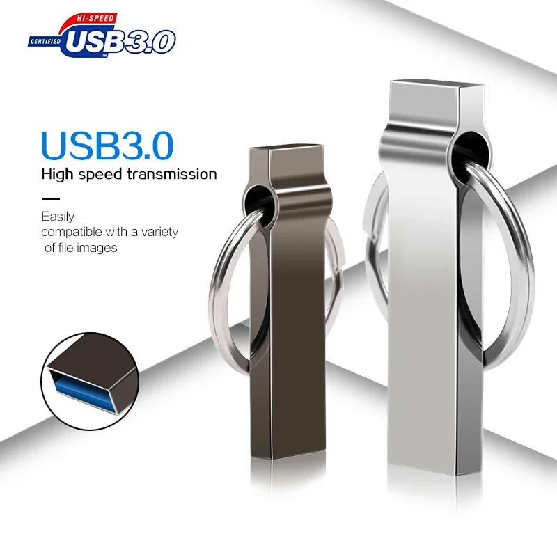 Klasyczna metalowa pamięć flash USB 128GB 64GB 32GB Szybki pendrive USB 256Gb Adapter pamięci 3.0 typu C do telefonu PC