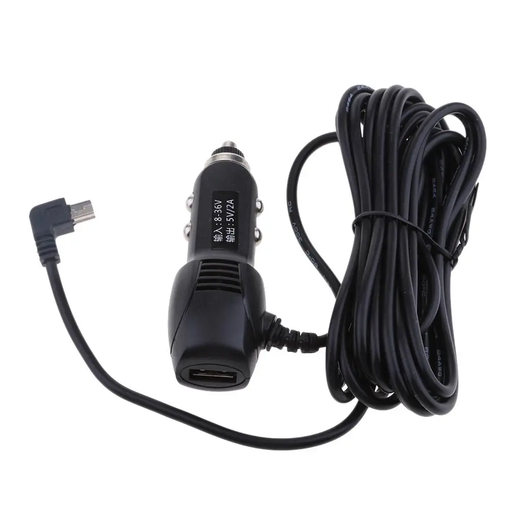 Premium Car Lighter Adapter 8-36V to 5 USB Left Cable for DVR Charging fit