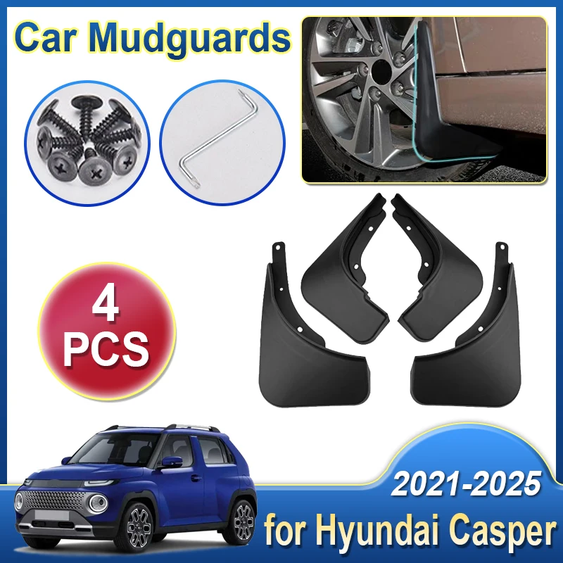 

Автомобильные брызговики для Hyundai Casper 2021 ~ 2024 2025, крылья, брызговики, брызговики, защита заднего колеса, автоаксессуары