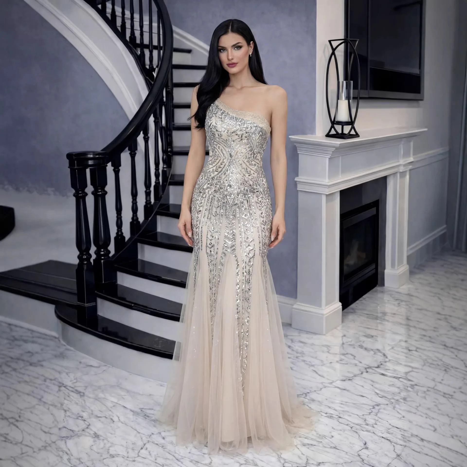 Sequins Sexy Bodycon Sleeveless Dress Long Evening Dress Women Party High End Formal Dresses Spring Summer view 3