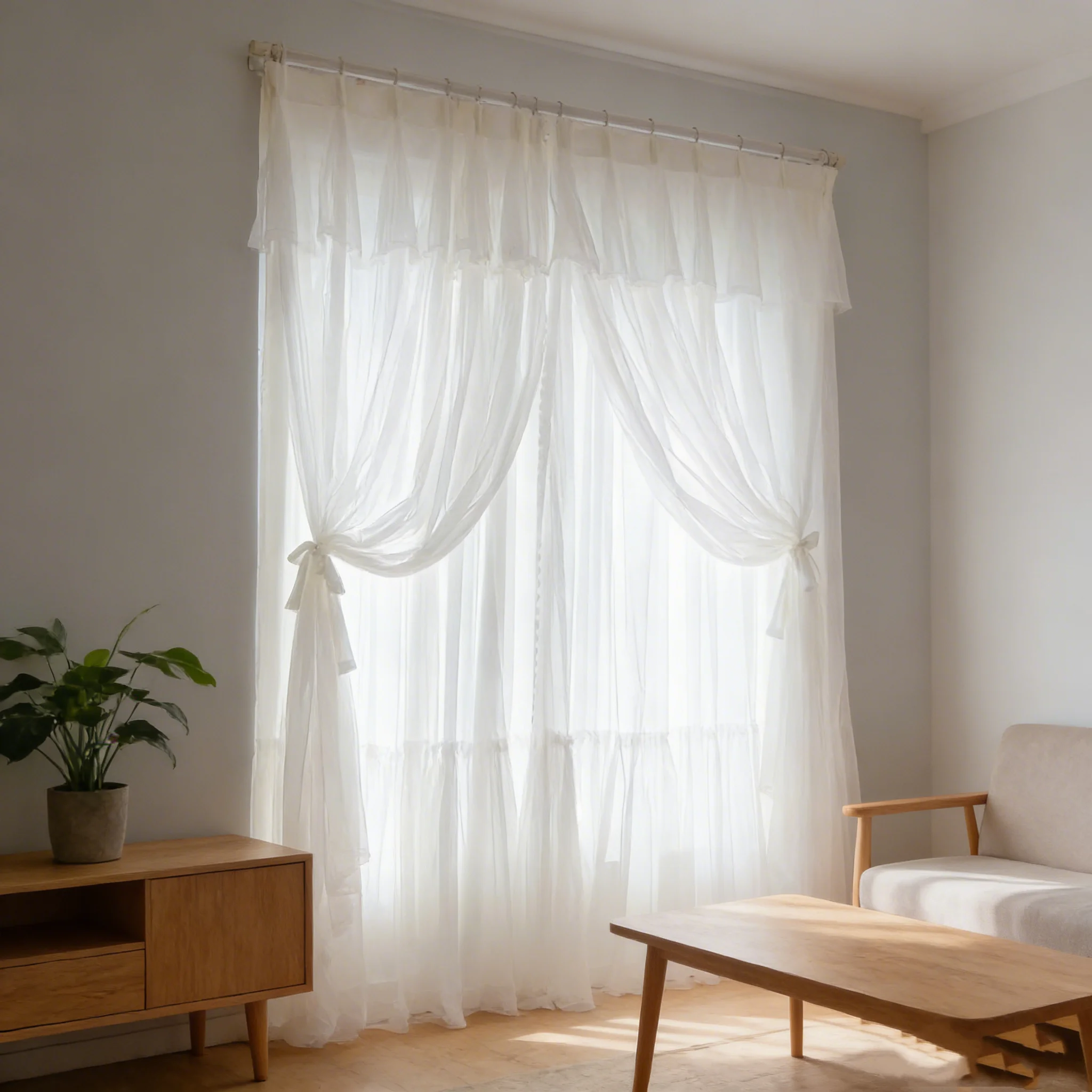 Pink Princess Korean Style Double Layer Curtain - Sheer Lace And Cloth Drapes for Girls Bedroom And Living Room