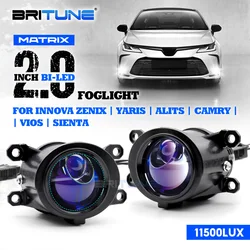 Blue Hyperboloid Bi LED Fog Lights For Toyota Innova VIOS Hilux Revo Yaris New Camry Corolla Fortuner 2.0 H11 Projector Lenses