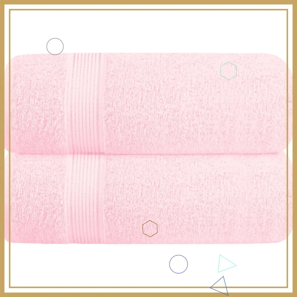 

Cotton 2 Pack Oversized Bath Towel Set 28x55 Inches, Ultra Absorbent Quick Dry Lightweight for Gym Travel Pool