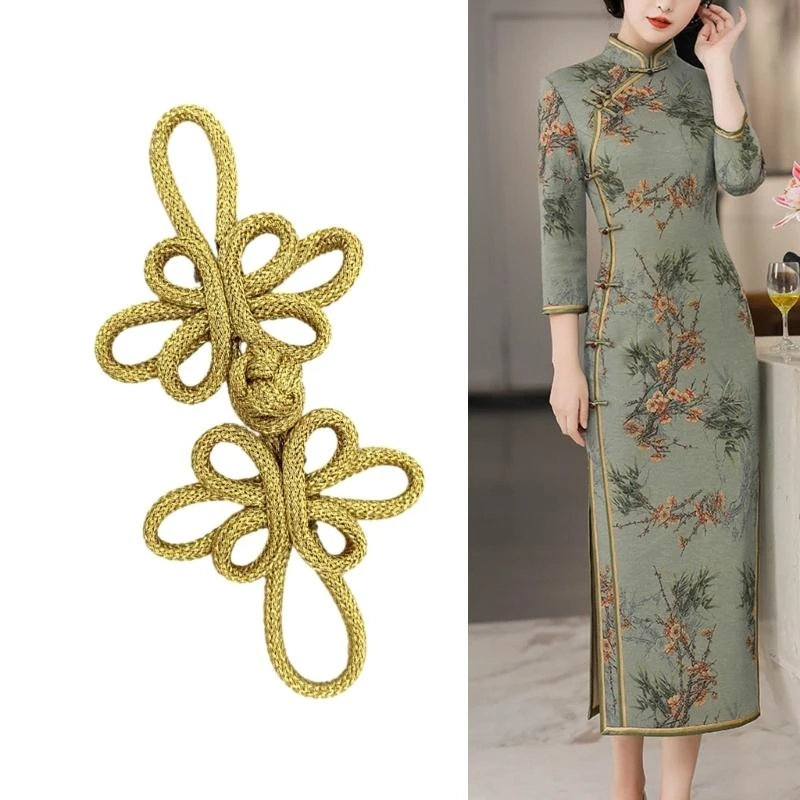 

R1WE Chinese Knot Buttons Cheongsam Cape/Cloaks Clasp Cardigan Fasteners for Clothing Decor Handmade Cheongsam Fasteners