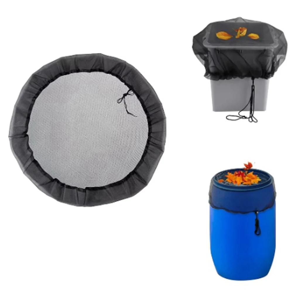A01F-Mesh Cover Netting For Rain Barrels Water Collection Buckets Cover Water Tank Protection Lid Rain Collect Tool