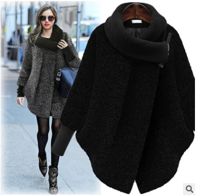 2023 Winter New High Collar Woolen Women's Coat Medium Long Loose Woolen Coat