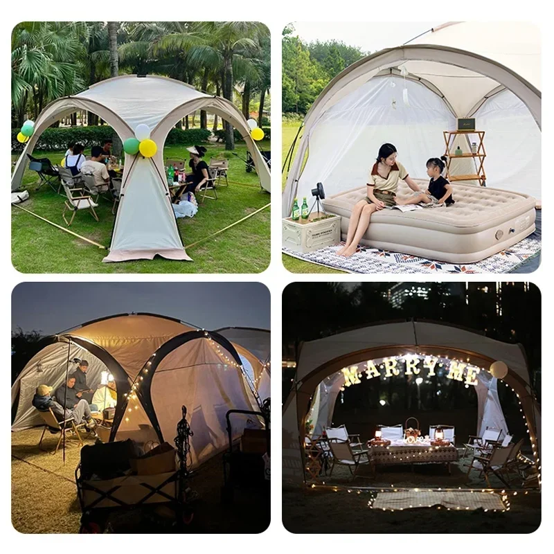 Dome Canopy Large Tent Outdoor Extra Large Camping Awning Outdoor Sun Protection Hiking Rainproof Pavilion Anti-Mosquito