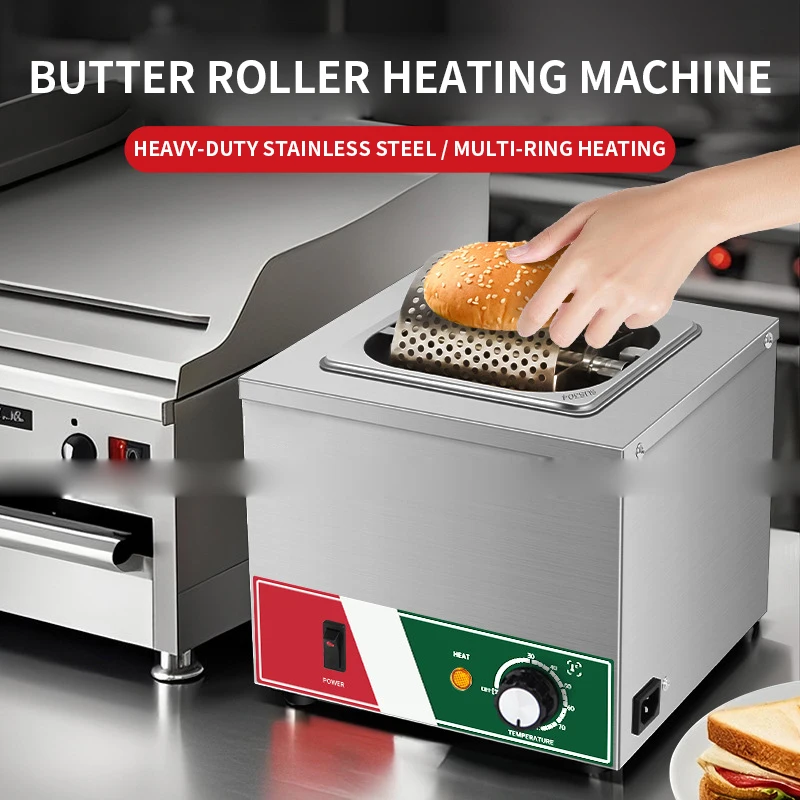 JL-65D Kommerzielle Butterwalzenheizung, 304-Edelstahlwalze, Burgerbutterverteiler im amerikanischen Stil