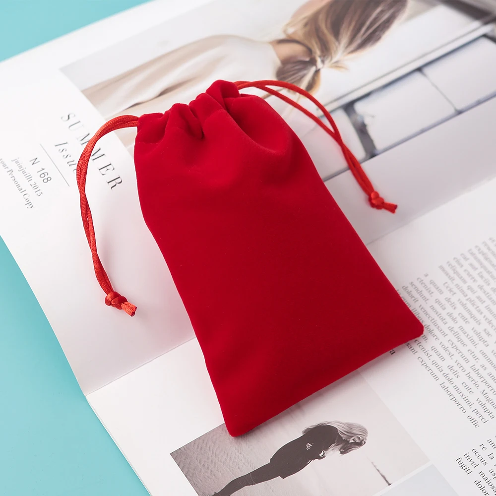 5 Stück Samts chmuck kleine Beutel für Valentinstag Hochzeits feier Geschenk Display Packt asche Ohrringe Ringe Organizer Tasche – Detail 5