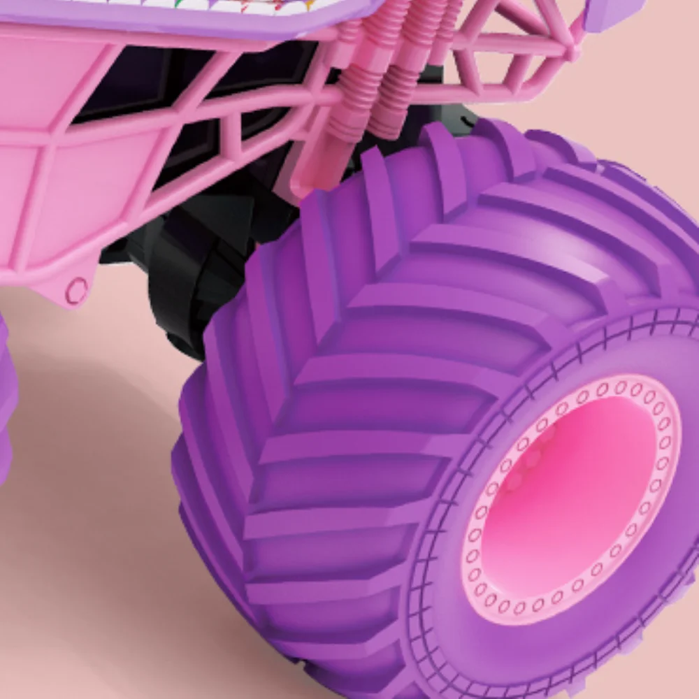 Christmas Gifts Rc Car Electric Drive 4Wd Off-Road Big Wheel High Speed Purple Remote Control Trucks Girls Toys for Children