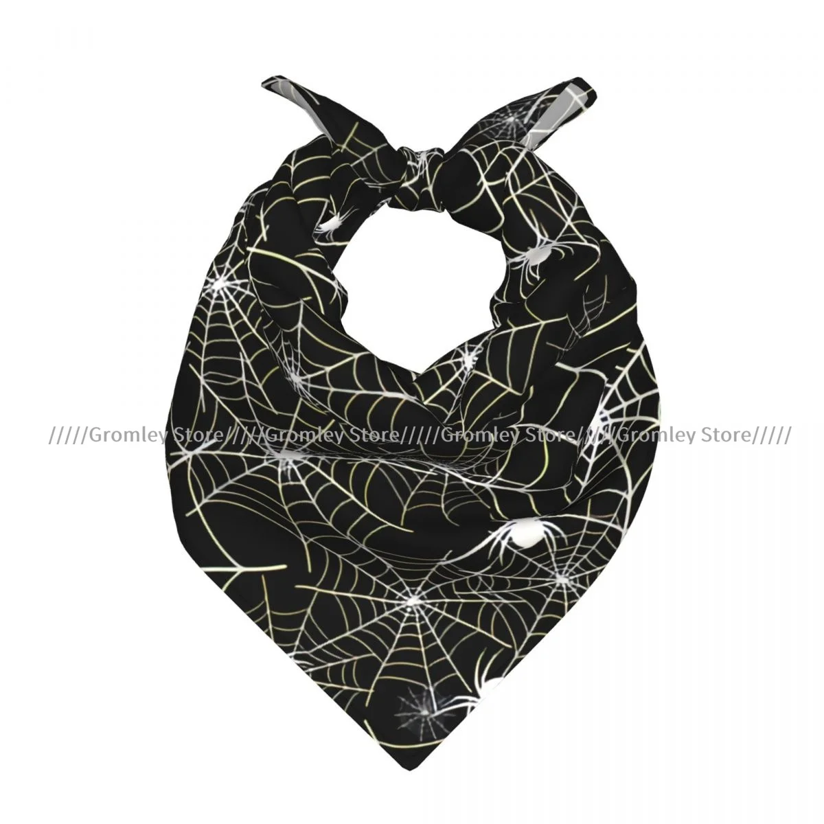 

Spiderweb With Spiders Halloween Square Towel Multifunctional Neck Scarf Hair Bandana