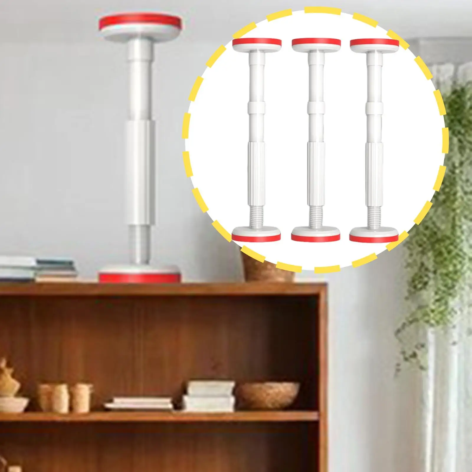 

3Pcs Telescopic Cabinet Support Poles Furniture Legs Adjustable Nylon Cabinet Lifting Brackets for Table Desk Shelf Bathroom