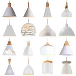 Nordic Industrial Pendant Light Modern Hanging Lamp Home Living Room Kitchen Decor Vintage Indoor Lighting Fixture LED E27 White
