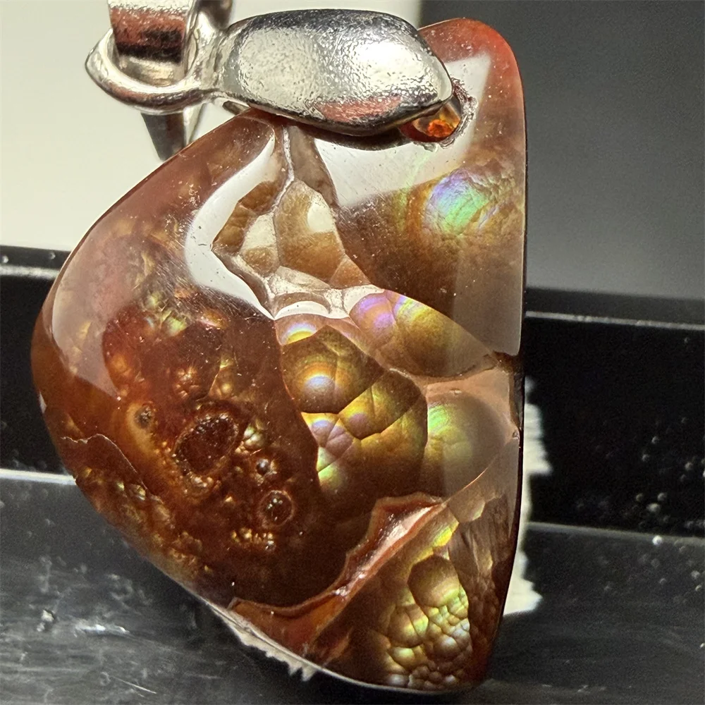 New Stock Small Natural Rare Fire Agate Pendants Necklaces for Women Red Purple Green Light Bubbles Beads Jewelry Healing S925