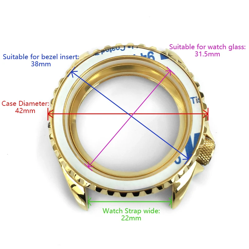 SKX007 SRPD Корпус часов на заказ Подходит для NH35 NH36A Механизм из нержавеющей стали Блестящие детали Сменный ободок часов Корона Кольцо с головкой
